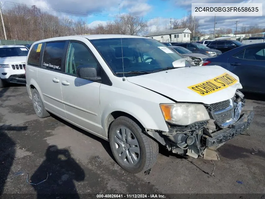 2015 Dodge Grand Caravan Se VIN: 2C4RDGBG3FR658635 Lot: 40826641