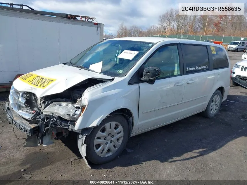 2015 Dodge Grand Caravan Se VIN: 2C4RDGBG3FR658635 Lot: 40826641