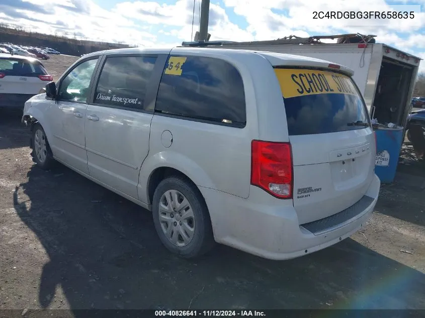 2015 Dodge Grand Caravan Se VIN: 2C4RDGBG3FR658635 Lot: 40826641