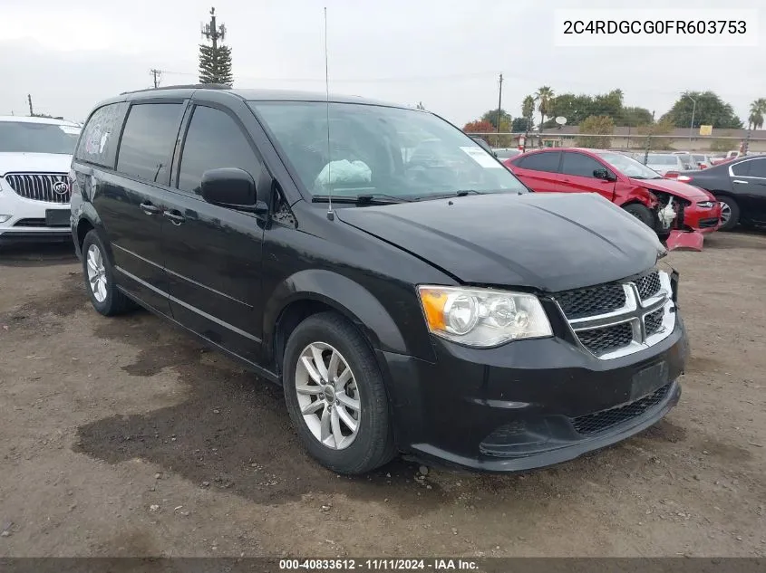 2015 Dodge Grand Caravan Sxt VIN: 2C4RDGCG0FR603753 Lot: 40833612