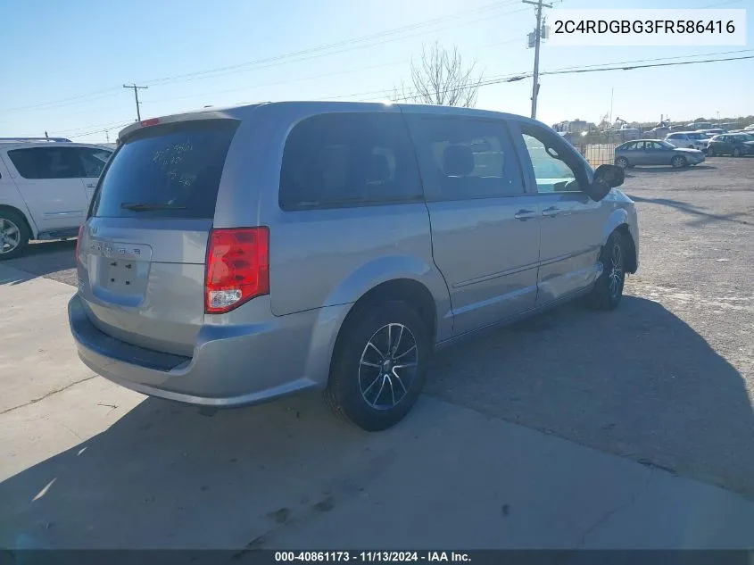 2015 Dodge Grand Caravan Se VIN: 2C4RDGBG3FR586416 Lot: 40861173