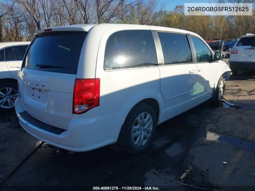 2015 Dodge Grand Caravan Se VIN: 2C4RDGBG5FR512625 Lot: 40891276