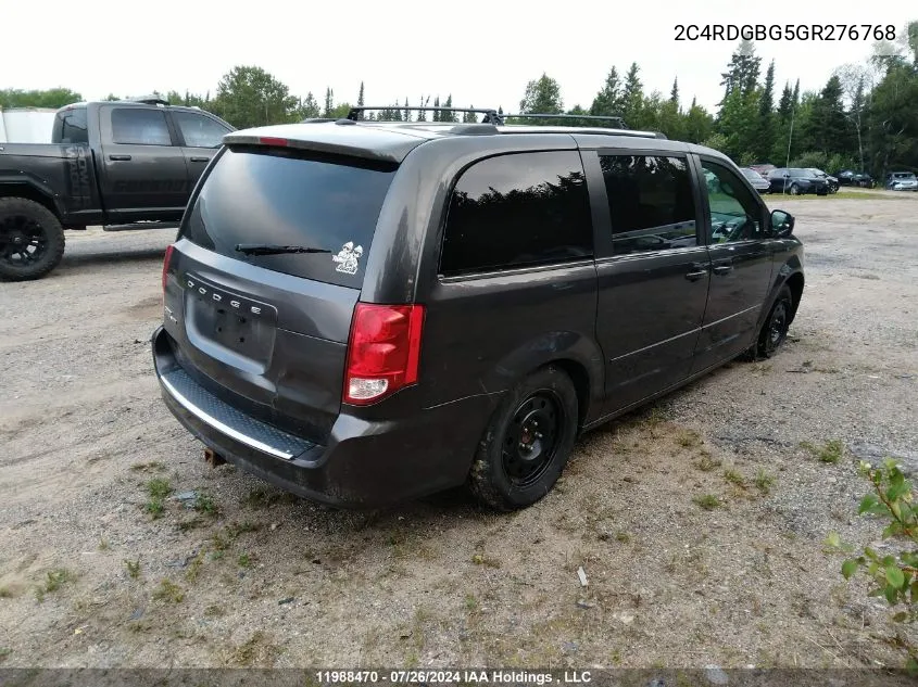 2016 Dodge Grand Caravan Se VIN: 2C4RDGBG5GR276768 Lot: 11988470