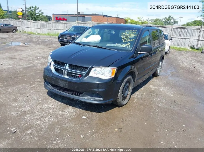 2016 Dodge Grand Caravan Se VIN: 2C4RDGBG7GR244100 Lot: 12048208