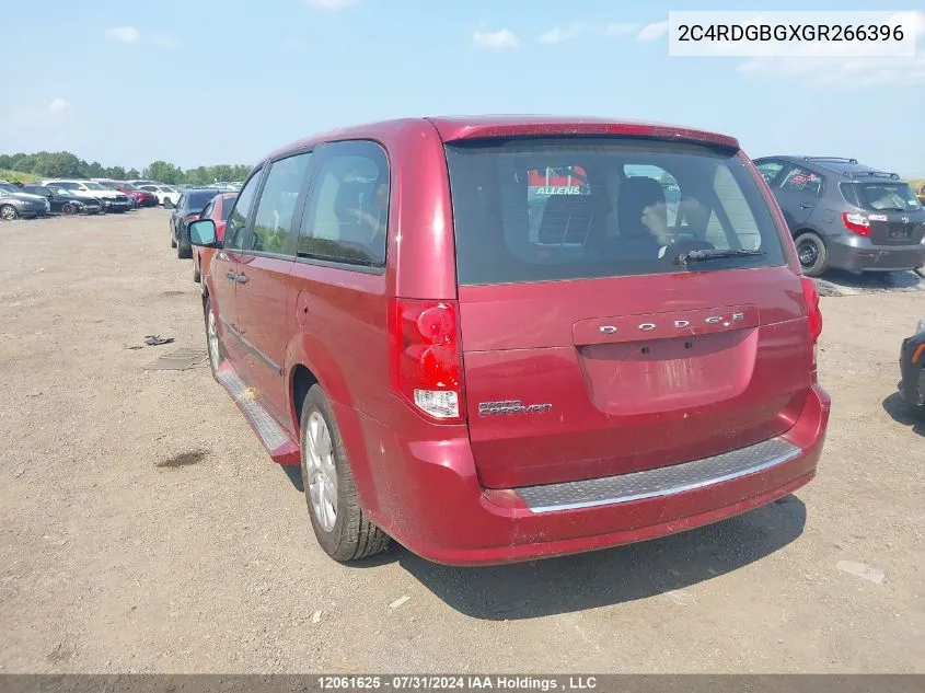 2C4RDGBGXGR266396 2016 Dodge Grand Caravan Se