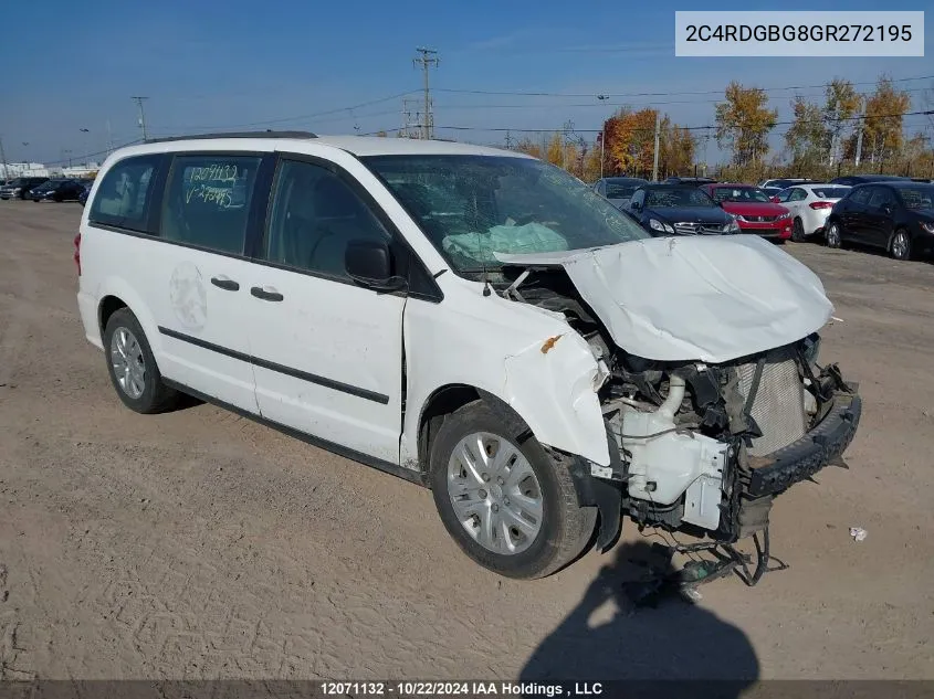 2C4RDGBG8GR272195 2016 Dodge Grand Caravan Se/Sxt