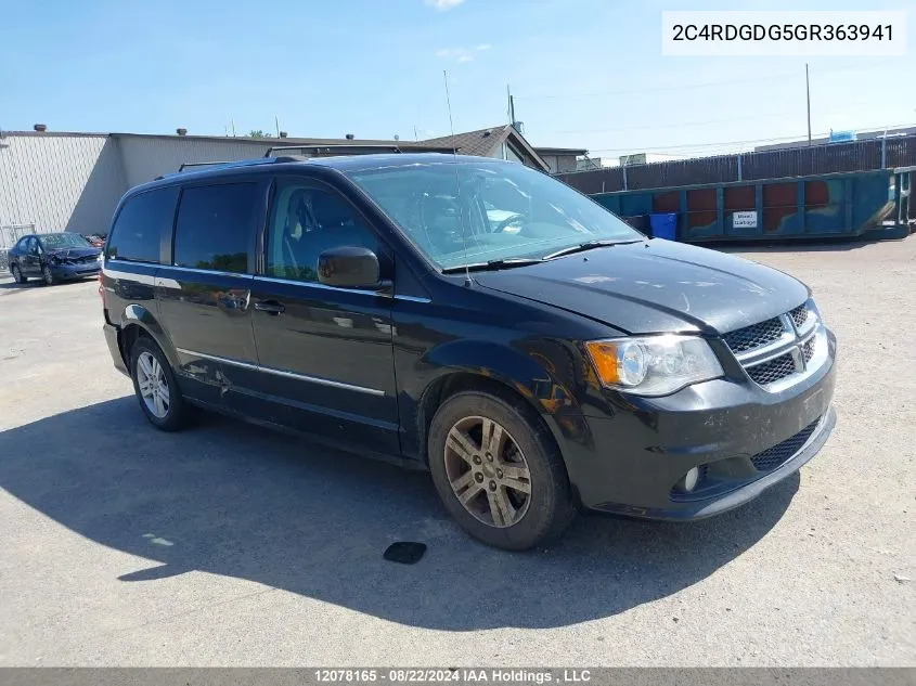 2C4RDGDG5GR363941 2016 Dodge Grand Caravan Crew