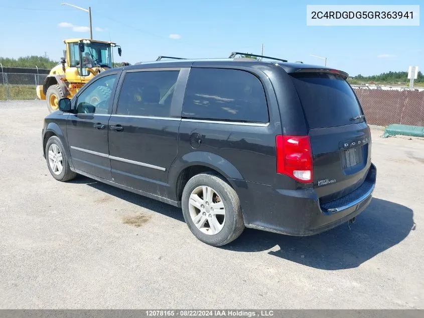 2016 Dodge Grand Caravan Crew VIN: 2C4RDGDG5GR363941 Lot: 12078165