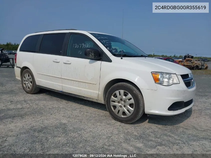 2C4RDGBG0GR355619 2016 Dodge Grand Caravan Se