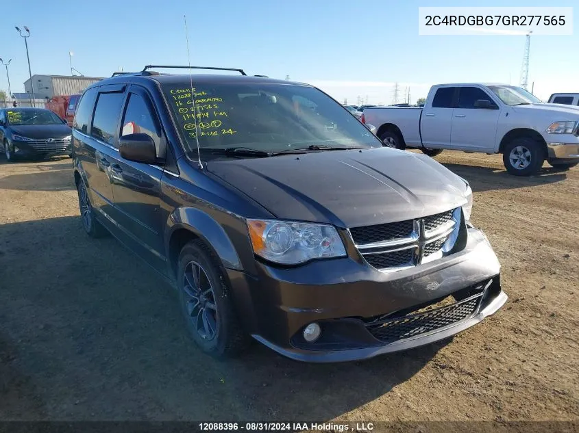 2016 Dodge Grand Caravan Se/Sxt VIN: 2C4RDGBG7GR277565 Lot: 12088396