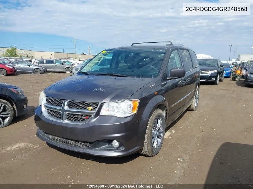 2C4RDGDG4GR248568 2016 Dodge Grand Caravan Crew