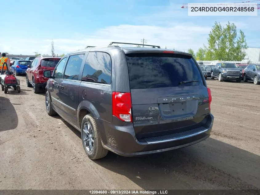 2C4RDGDG4GR248568 2016 Dodge Grand Caravan Crew