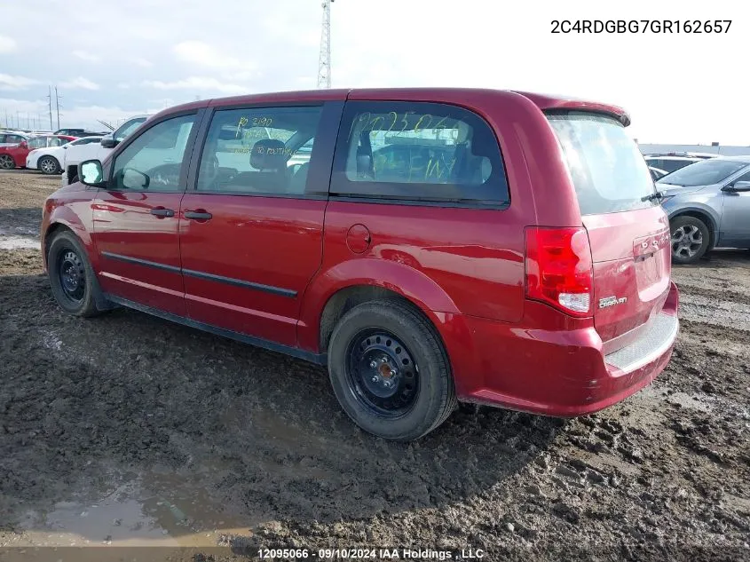 2C4RDGBG7GR162657 2016 Dodge Grand Caravan Se/Sxt