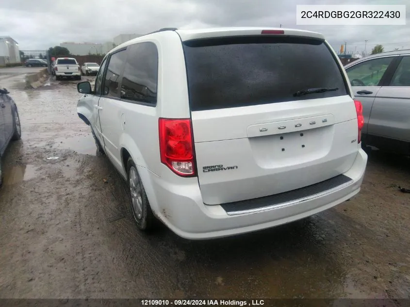 2C4RDGBG2GR322430 2016 Dodge Grand Caravan Se/Sxt