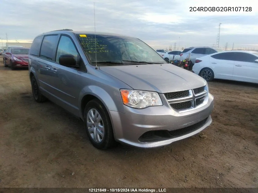 2016 Dodge Grand Caravan Se VIN: 2C4RDGBG2GR107128 Lot: 12121849