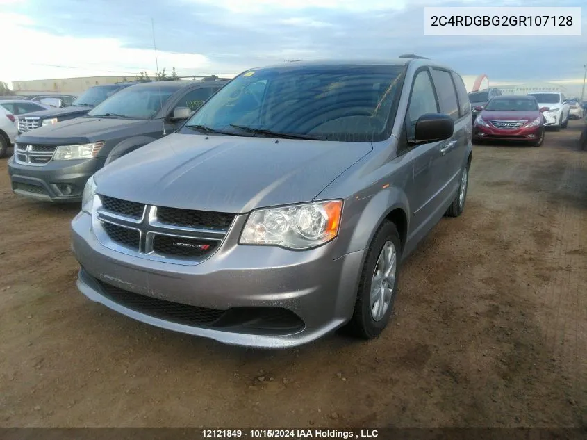 2016 Dodge Grand Caravan Se VIN: 2C4RDGBG2GR107128 Lot: 12121849