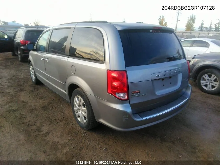 2016 Dodge Grand Caravan Se VIN: 2C4RDGBG2GR107128 Lot: 12121849