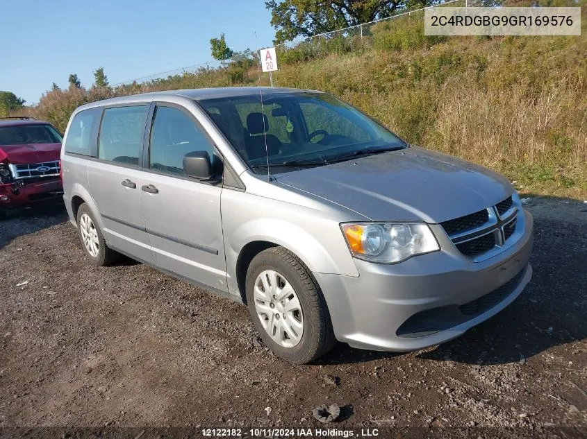 2016 Dodge Grand Caravan Se VIN: 2C4RDGBG9GR169576 Lot: 12122182