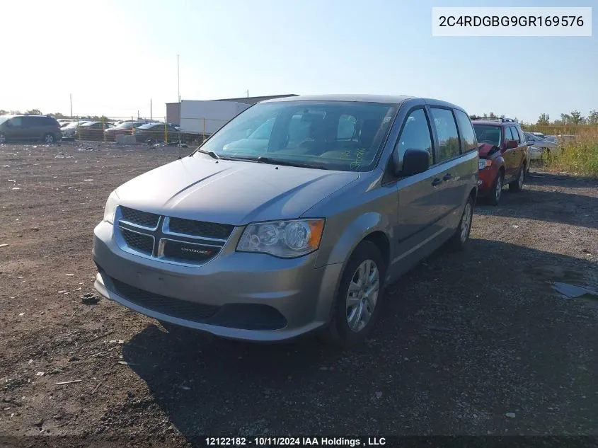 2016 Dodge Grand Caravan Se VIN: 2C4RDGBG9GR169576 Lot: 12122182