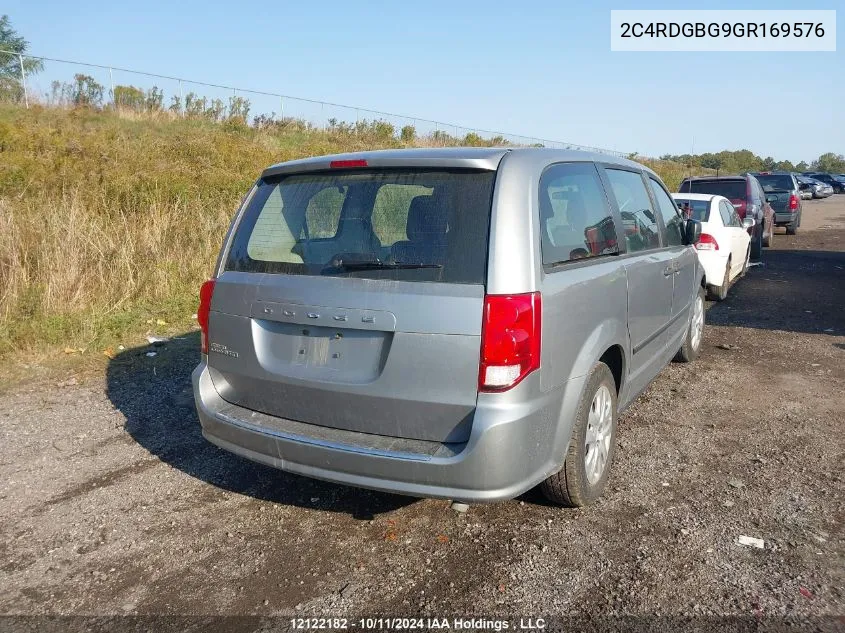 2016 Dodge Grand Caravan Se VIN: 2C4RDGBG9GR169576 Lot: 12122182