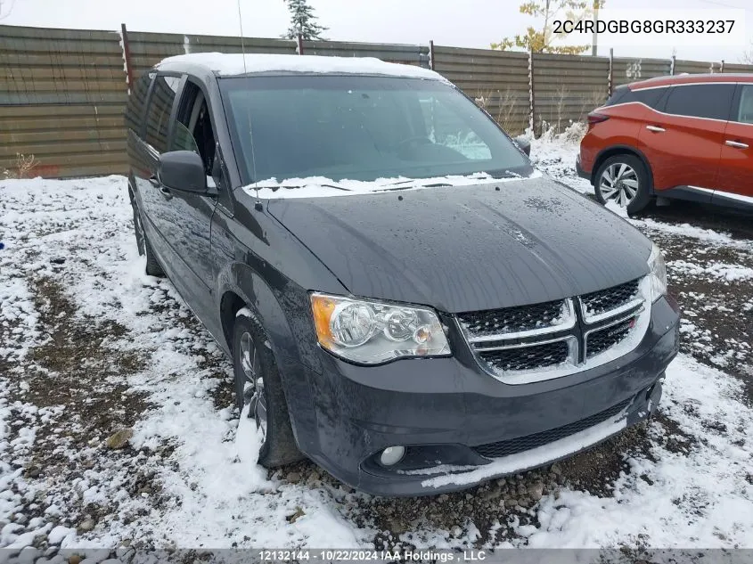 2016 Dodge Grand Caravan Se VIN: 2C4RDGBG8GR333237 Lot: 12132144