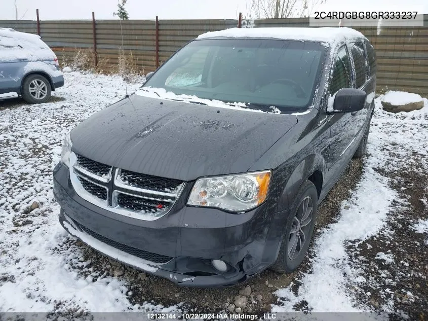 2016 Dodge Grand Caravan Se VIN: 2C4RDGBG8GR333237 Lot: 12132144