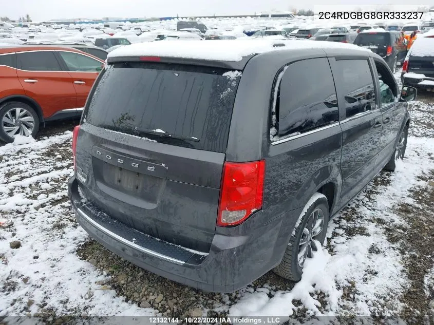 2016 Dodge Grand Caravan Se VIN: 2C4RDGBG8GR333237 Lot: 12132144