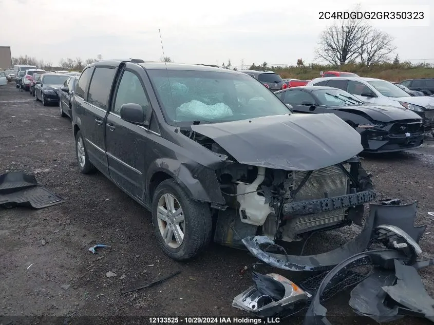 2016 Dodge Grand Caravan Crew VIN: 2C4RDGDG2GR350323 Lot: 12133525