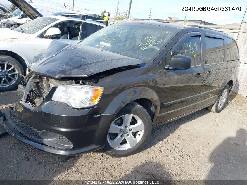 2016 Dodge Grand Caravan Se VIN: 2C4RDGBG4GR331470 Lot: 12134212