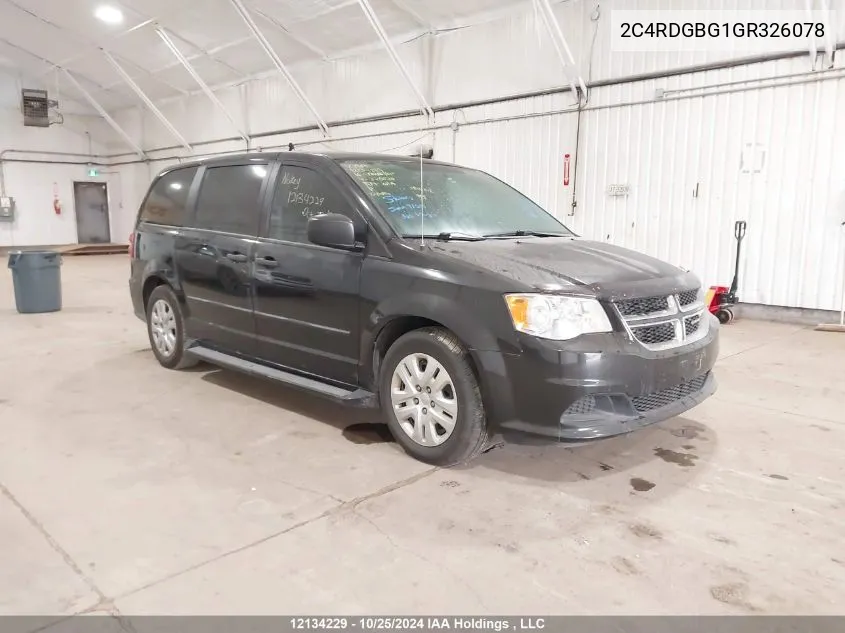 2016 Dodge Grand Caravan Se VIN: 2C4RDGBG1GR326078 Lot: 12134229