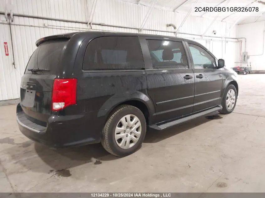 2C4RDGBG1GR326078 2016 Dodge Grand Caravan Se