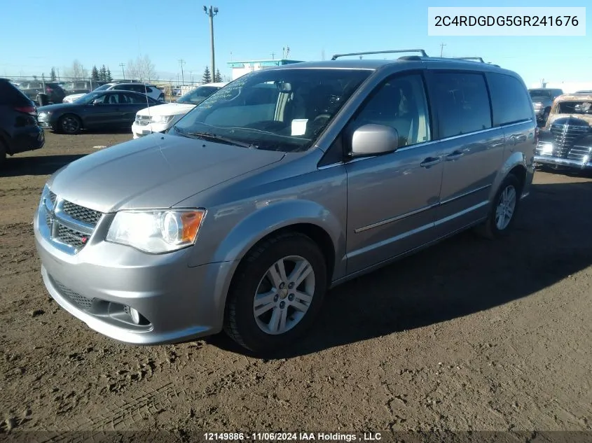 2016 Dodge Grand Caravan Crew VIN: 2C4RDGDG5GR241676 Lot: 12149886