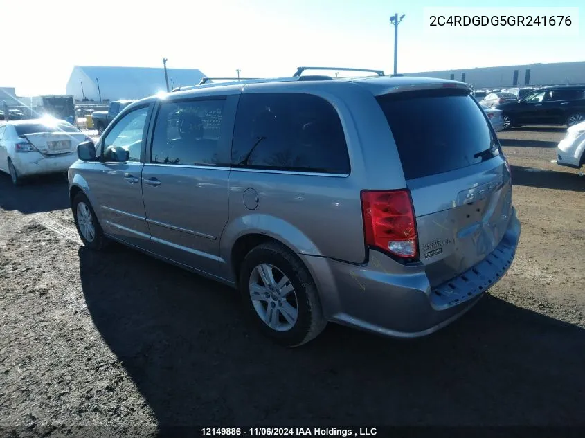 2016 Dodge Grand Caravan Crew VIN: 2C4RDGDG5GR241676 Lot: 12149886