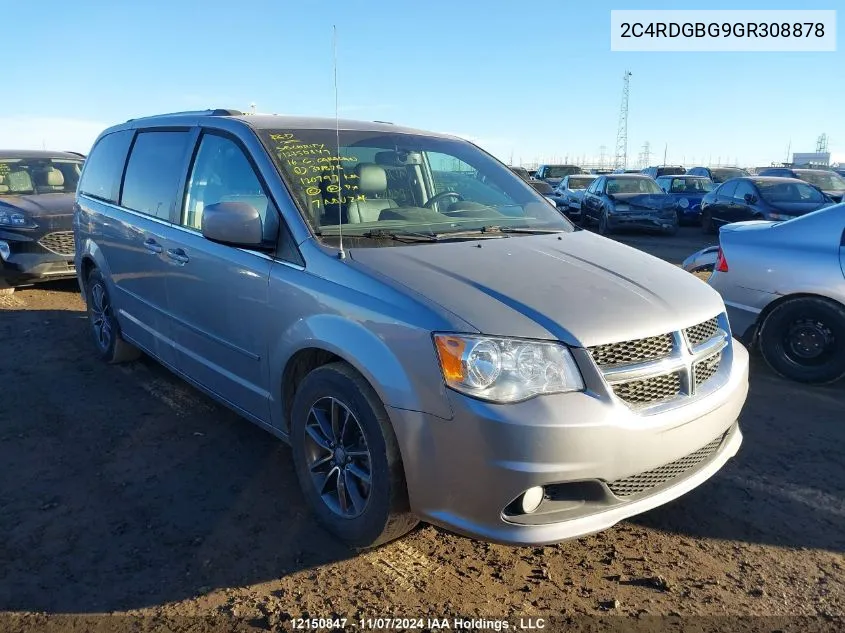 2016 Dodge Grand Caravan Se/Sxt VIN: 2C4RDGBG9GR308878 Lot: 12150847