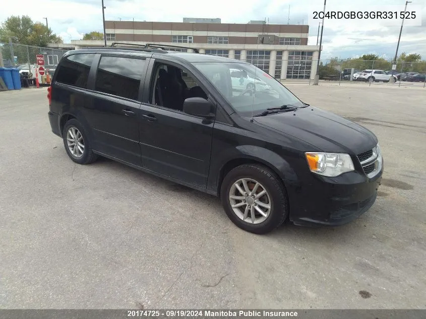 2C4RDGBG3GR331525 2016 Dodge Grand Caravan Sxt