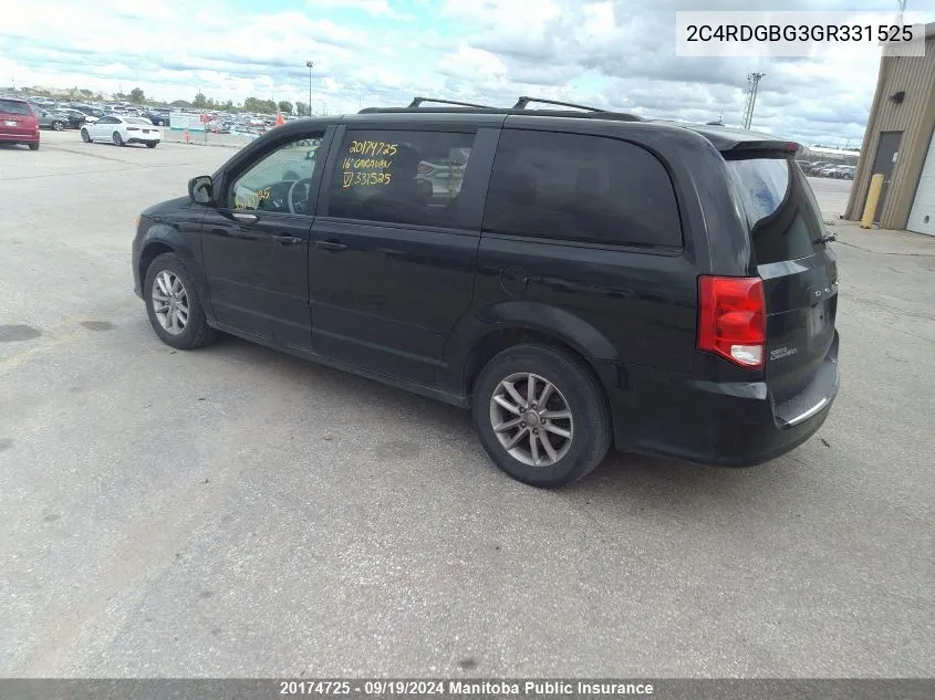 2C4RDGBG3GR331525 2016 Dodge Grand Caravan Sxt