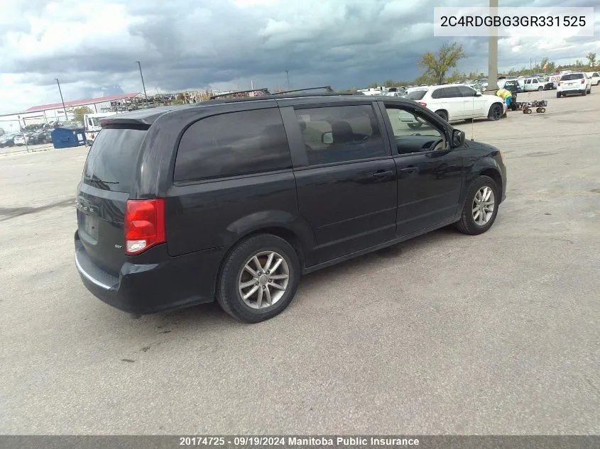 2C4RDGBG3GR331525 2016 Dodge Grand Caravan Sxt