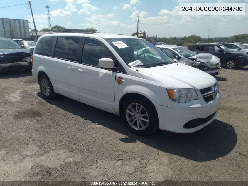 2016 Dodge Grand Caravan Sxt VIN: 2C4RDGCG9GR344780 Lot: 39485076