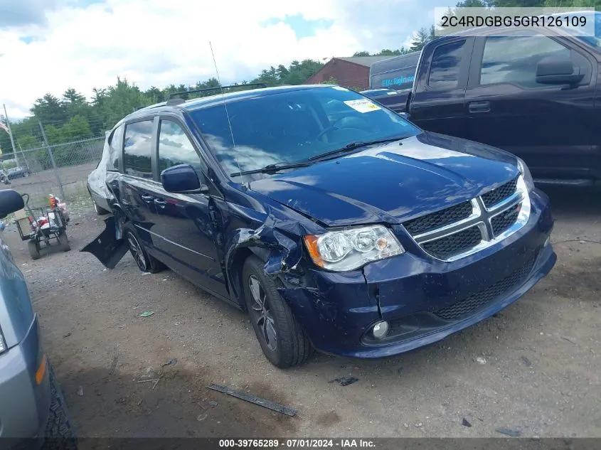 2016 Dodge Grand Caravan Se/Sxt VIN: 2C4RDGBG5GR126109 Lot: 39765289