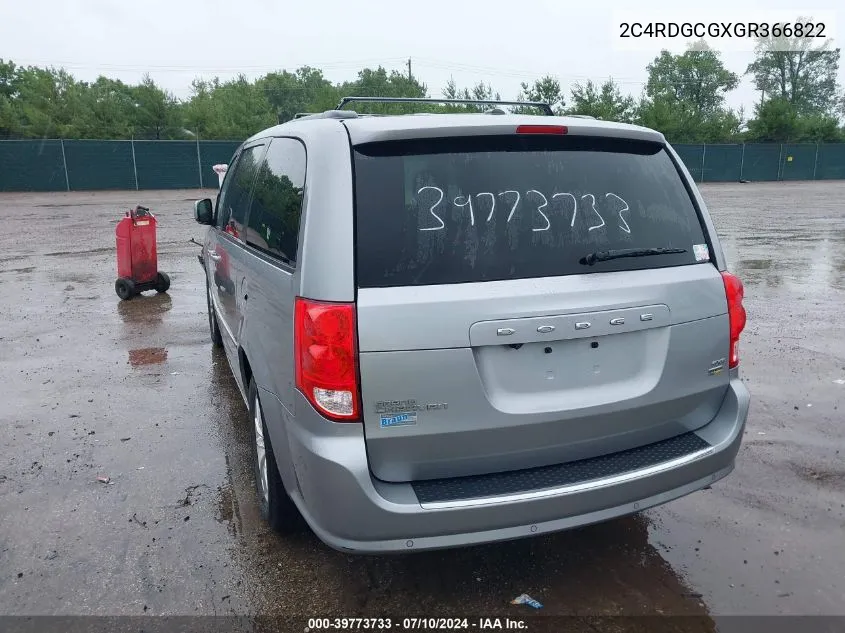 2C4RDGCGXGR366822 2016 Dodge Grand Caravan Sxt