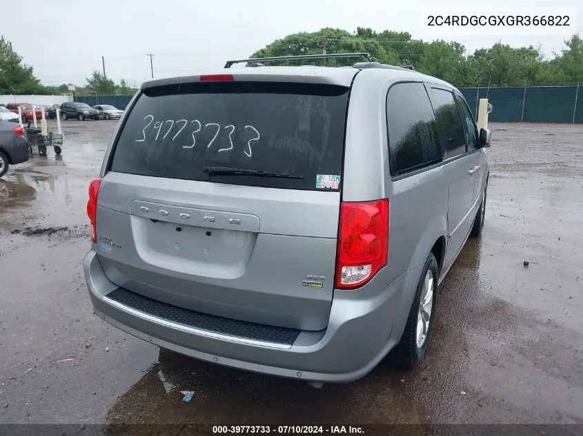 2C4RDGCGXGR366822 2016 Dodge Grand Caravan Sxt