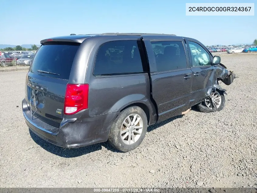 2016 Dodge Grand Caravan Sxt VIN: 2C4RDGCG0GR324367 Lot: 39847285