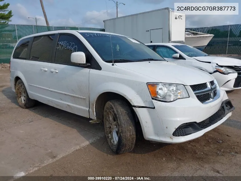 2016 Dodge Grand Caravan Sxt VIN: 2C4RDGCG7GR387773 Lot: 39910220