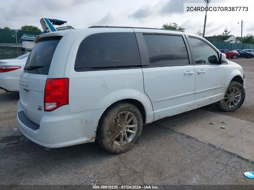 2016 Dodge Grand Caravan Sxt VIN: 2C4RDGCG7GR387773 Lot: 39910220