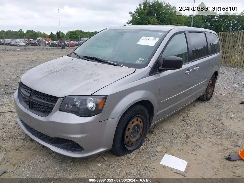 2016 Dodge Grand Caravan Se VIN: 2C4RDGBG1GR168101 Lot: 39991359