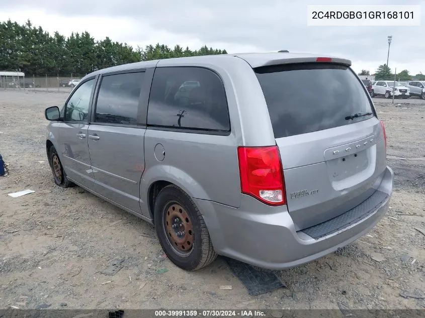 2016 Dodge Grand Caravan Se VIN: 2C4RDGBG1GR168101 Lot: 39991359