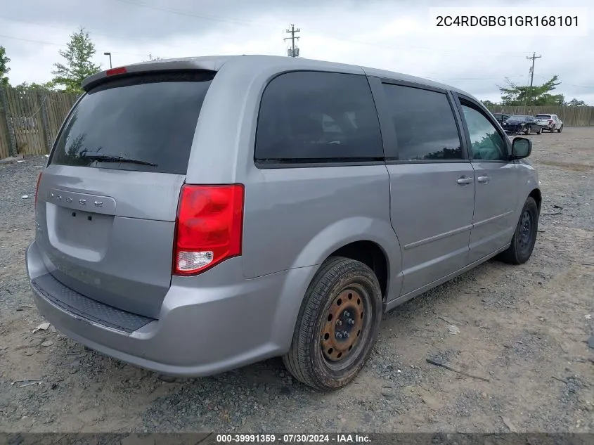 2C4RDGBG1GR168101 2016 Dodge Grand Caravan Se