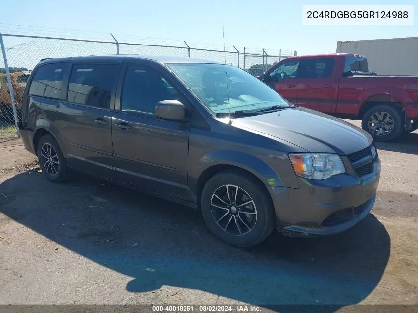 2C4RDGBG5GR124988 2016 Dodge Grand Caravan Se Plus