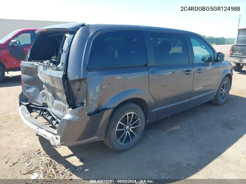 2C4RDGBG5GR124988 2016 Dodge Grand Caravan Se Plus