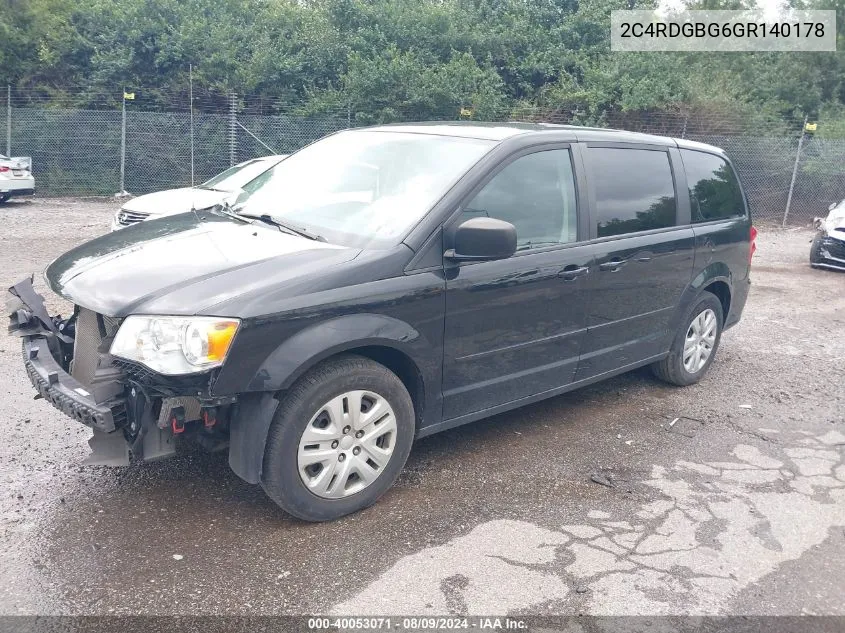 2C4RDGBG6GR140178 2016 Dodge Grand Caravan Se